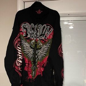 Vintage Black and Red Graphic Hoodie size 5X